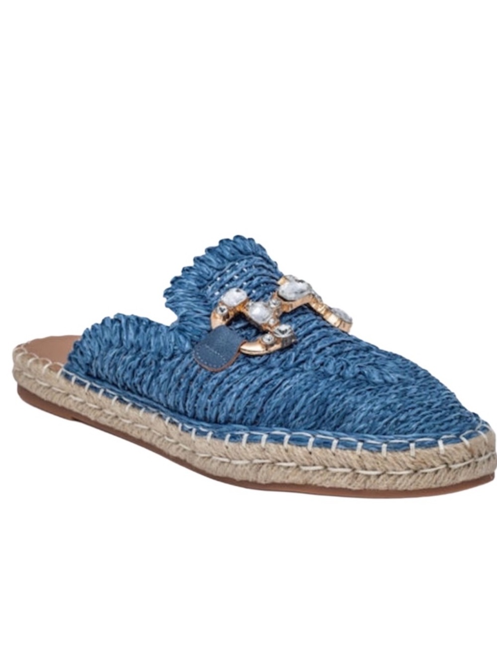 Macarena Gemstone Horse bit Espadrille Mules NWT